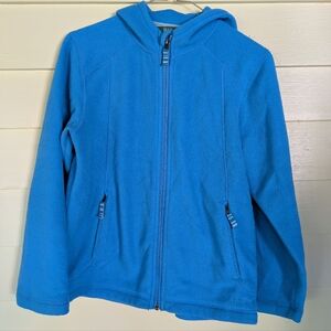 LL Bean Kids Blue Fleece Hoodie Size 10-12
